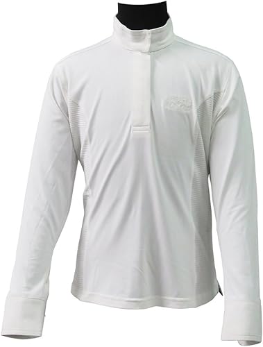 Equine Couture Children's Cara Long Sleeve Show Shirt - White - Large