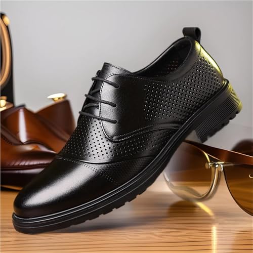 Men's Top Grain Leather Oxfords Business Formal Dress Shoes British Korean Style Wedding Comfortable Breathable Work Shoes2