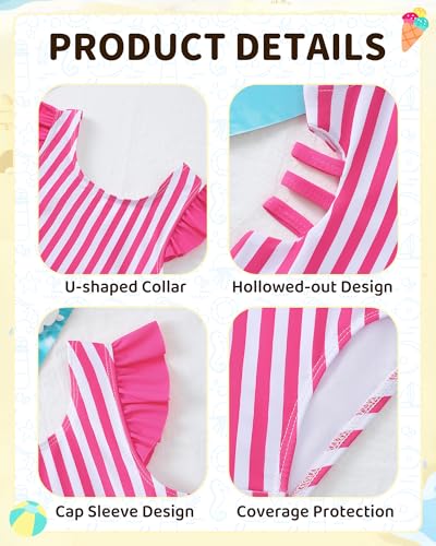 Image of Mioglrie Toddler Baby Swimsuit Girl Bathing Suit Girl 2T 3T 4T 5T 6T Girls One Piece Swimsuits Color Block Swimwear