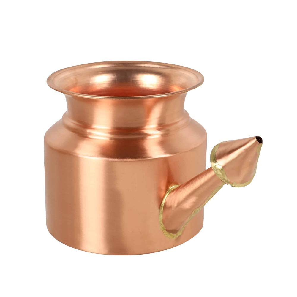 Handmade Copper Yoga and Ayurveda Jala Neti Pot for Sinus, Nose Irrigation and Cleaning (250 ml)