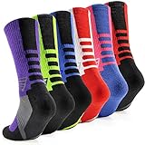 DILIBA Men's Elite Basketball Socks Cushion Athletic Crew Hiking Socks for Women's