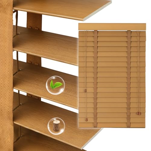 2" Slats Wood Blinds for Indoor Windows, Custom Wood Window Blinds, Wooden Venetian Horizontal Blinds & Shades for Indoor Windows, Office, Living Room, Bedroom