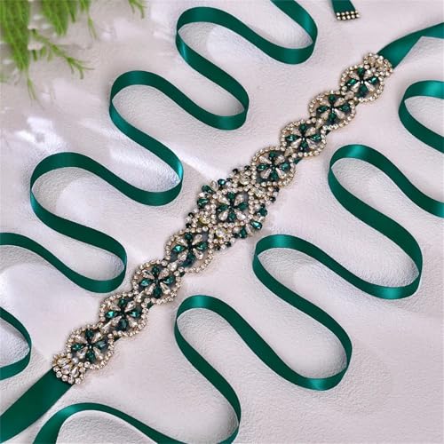 Women Bridal Wedding Dress Belt Gold Rhinestone Accessories Daily Party Gown Belt2