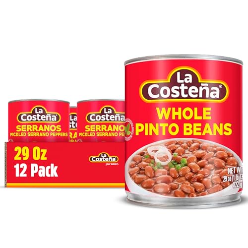 La Costeña Whole Pinto Beans - Canned Pinto Beans - 29oz, 12 Pack