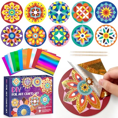 TENYEAH Mandala Foil Art DIY Craft Kit for Adults and Teens Age 14+ Fun Creative Art Activity Toys
