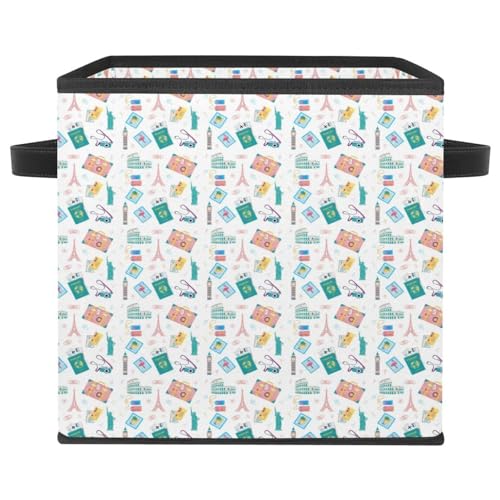 Boîte de rangement pliable cube Tour Eiffel pour placard et vêtements