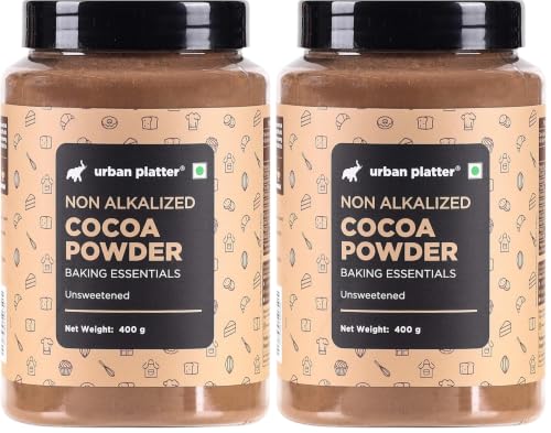 Image of Urban Platter Cocoa Powder, 400g (Unsweetened | Rich Chocolate Flavour | Ideal for Baking, Beverages & Desserts | 100% Pure Cocoa) (Pack of 2)