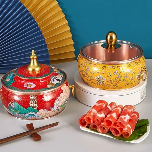 Olla Caliente de Cobre Cloisonné para Cocina Hogar Camping miniatura 3