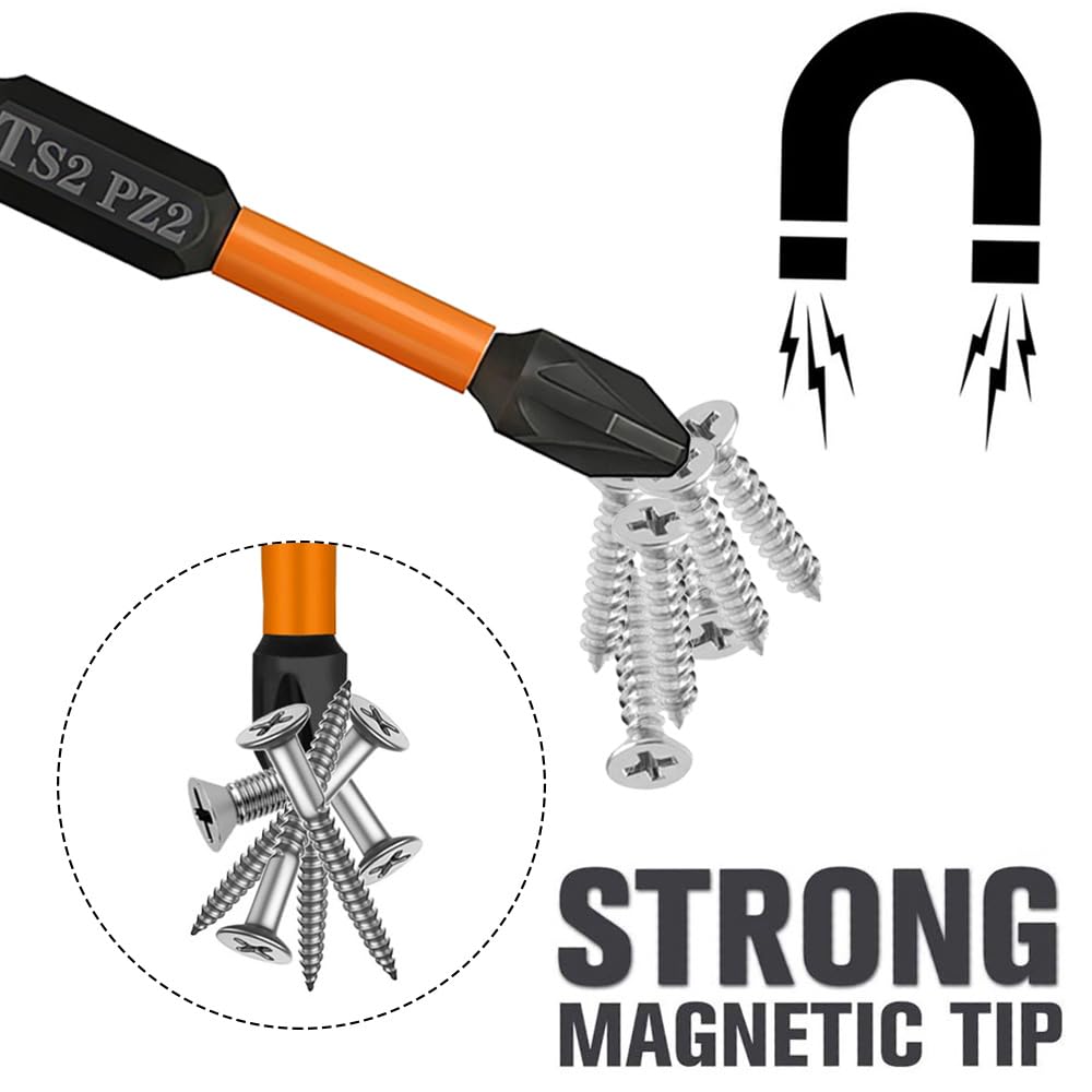 Saipor 12pcs 50mm/2" PoziDriv Phillips Screwdriver Bit Set, Magnetic Impact POZI Phillips Bit - Image 3