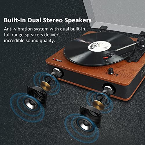 VOSTERIO Platine Vinyle Tourne Disque Bluetooth avec Haut-parleurs Stéréo, Rétro Lecteur Vinyles à 3 Vitesses, avec… - Les Beatles, Paul McCartney, John Lennon, RIngo Starr, George Harrison VOSTERIO Platine Vinyle Tourne Disque Bluetooth avec Haut-parleurs Stéréo, Rétro Lecteur Vinyles à 3 Vitesses, avec… – Image 4