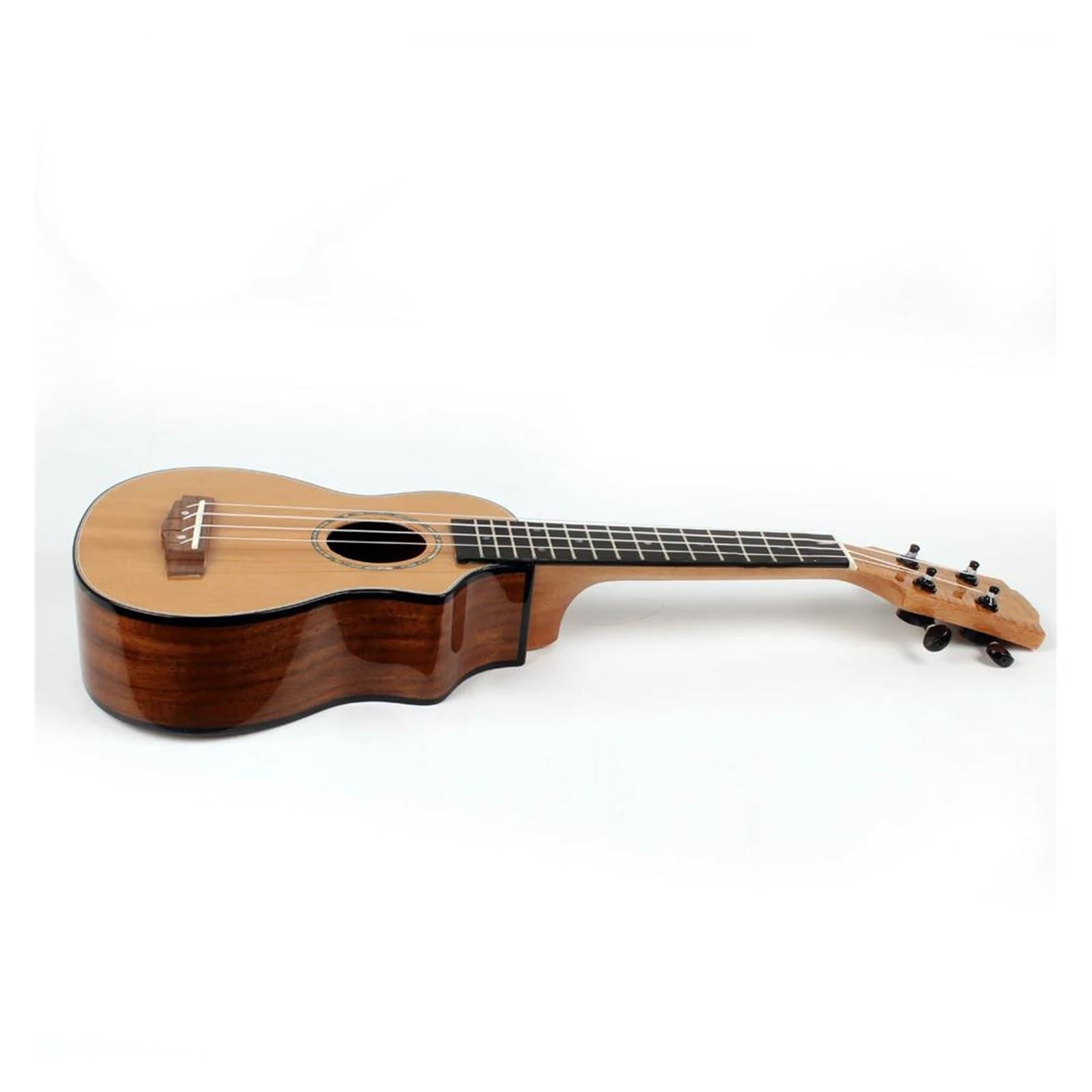 Ukulele Lucido A Spalla Mancante In Legno Massello Adatto Per L'uso Professionale Di Strumenti A Corda Ukulele