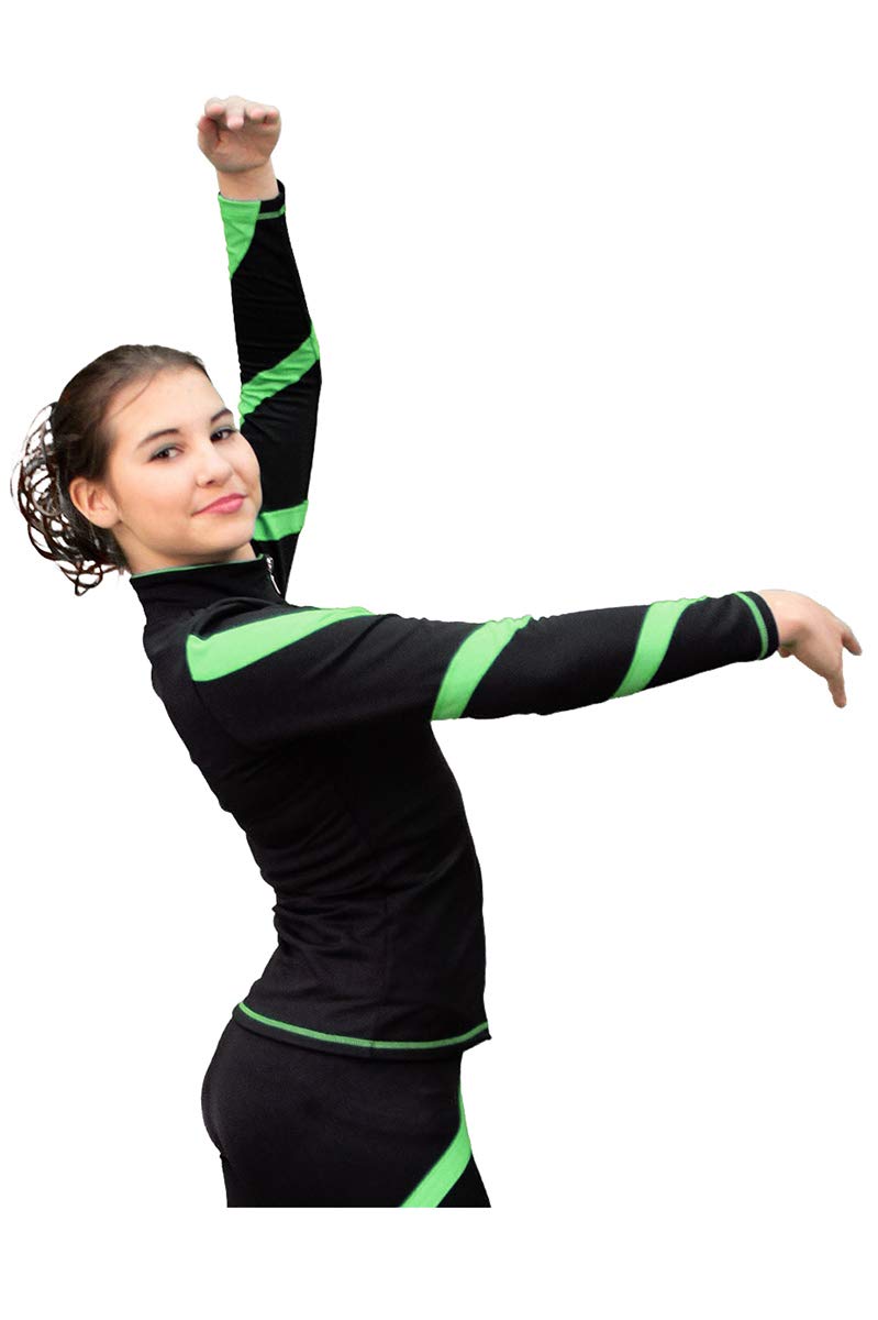Chloe Noel Figure Skating Spiral Skate Jacket J36 ~ Lime Green (AM)