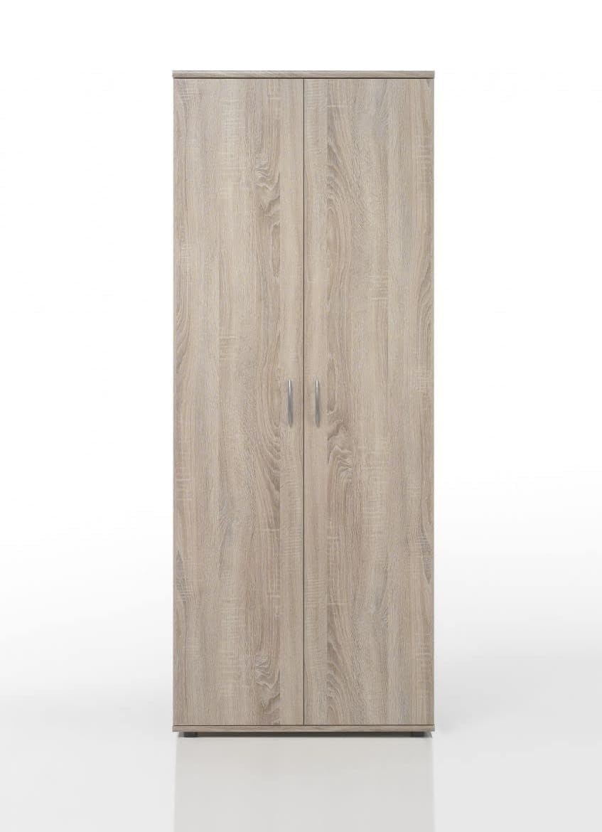 Scarpiera Salvaspazio in Legno Laminato Rovere, 70 x 34 x 176 cm, 5 Ripiani, 2 Ante