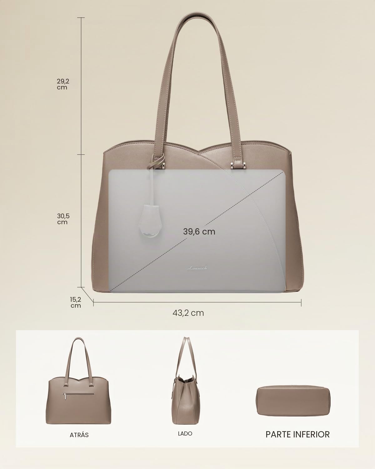 LOVEVOOK Bolso Grande Mujer, Bolso Universidad Bolso Ordenador Portatil, Tote Bag Bolsos Shopper para Universitarias Trabajo