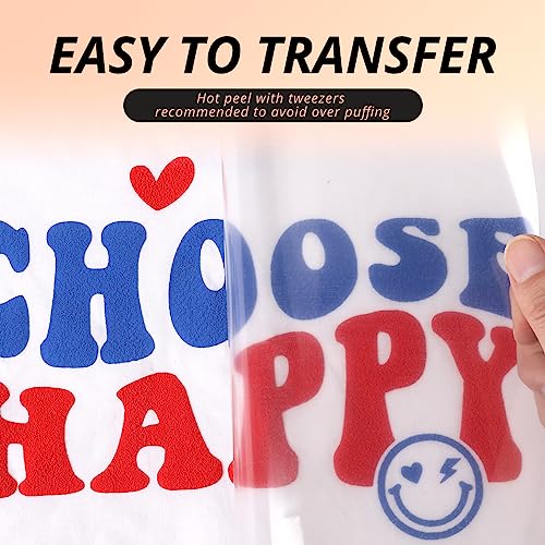 Image of HTVRONT Puff Vinyl Heat Transfer - 10 inch x 6ft Red Puff HTV Vinyl for T Shirts, 3D Puff Heat Transfer Vinyl Compatible with Cricut Cutting Machine - Easy to Cut & Weed & Transfer (Red)