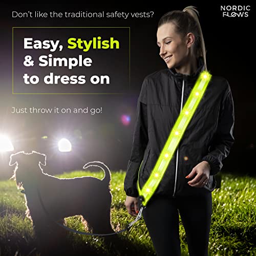 Nordicflows Rechargeable Led Reflective Lighted Vest For Walking In The Dark, Led Reflective Sash, Night Dog Walking Gear, Dog Lights For Night Walking, Reflective Running Gear For Dog Walking #TOP1