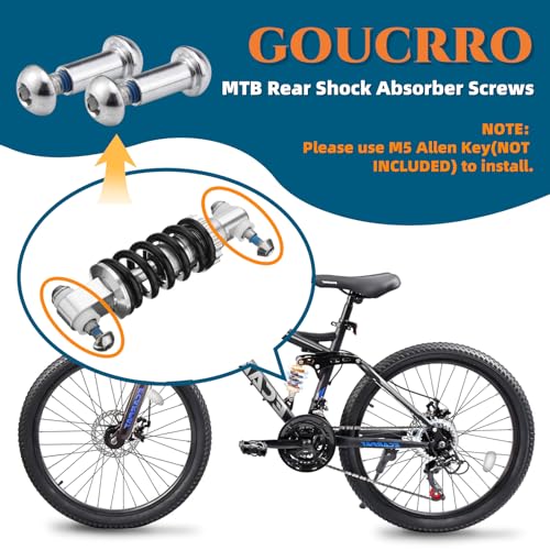 Goucrro MTB Rear Shock Absorber M8 Screws 25-86mm 4 Sets(Silver,70MM) - image 4