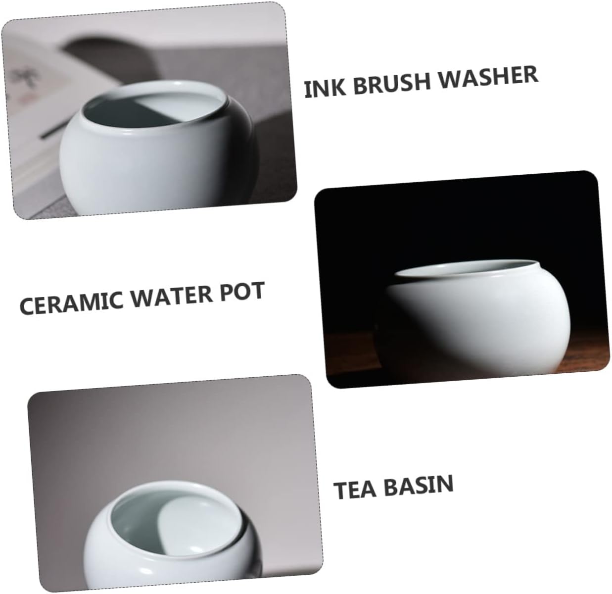 Ceramic Ink Brush Washer for Sumi Brush Cleaning Portable Tea Cup Bowl for Calligraphy and Painting Lightweight Design with Smooth Edges for Easy Washing and Storage