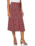 Tommy Hilfiger Viscose Midi Skirt, Falda para Mujer, Rojo (Camo Floral/Daring Scarlet), 40