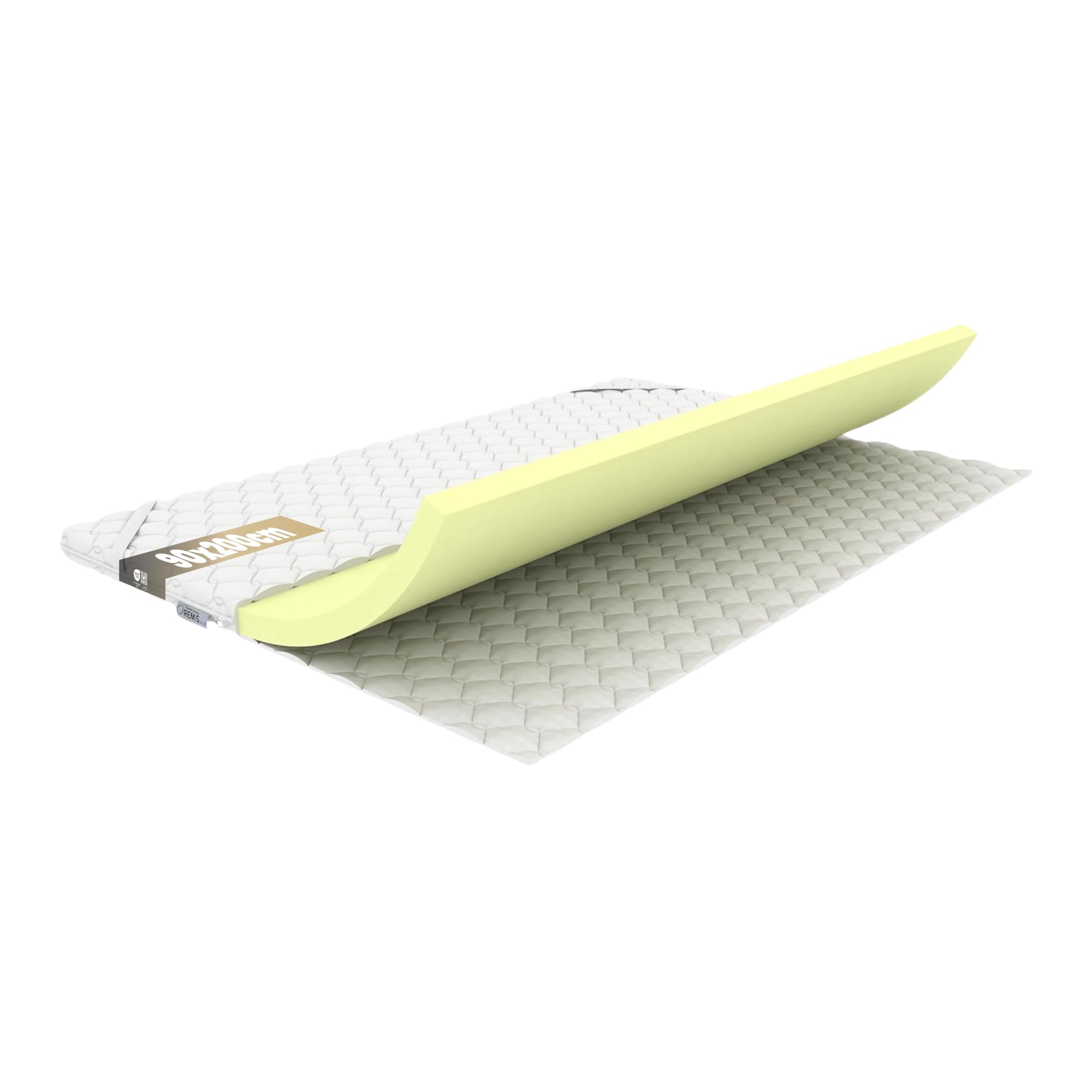 REM-SEN Matratzen Topper Matratzentopper 90x200 cm Höhe 5cm Härtegrad 3 (H3) Mattress Topper aus mittelfeste Polyurethanschaum, Dreilagige Membranhülle, Für Sofa oder jeden Platz, Öko-Tex Zertifiziert