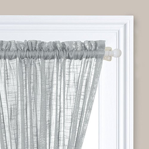 Jinchan French Door Curtain Rods No Drill White Magnetic Rod 26 Up To 48 Inch Bundle With Linen French Door Curtain 72 Inches Light-Filtering #TOP7