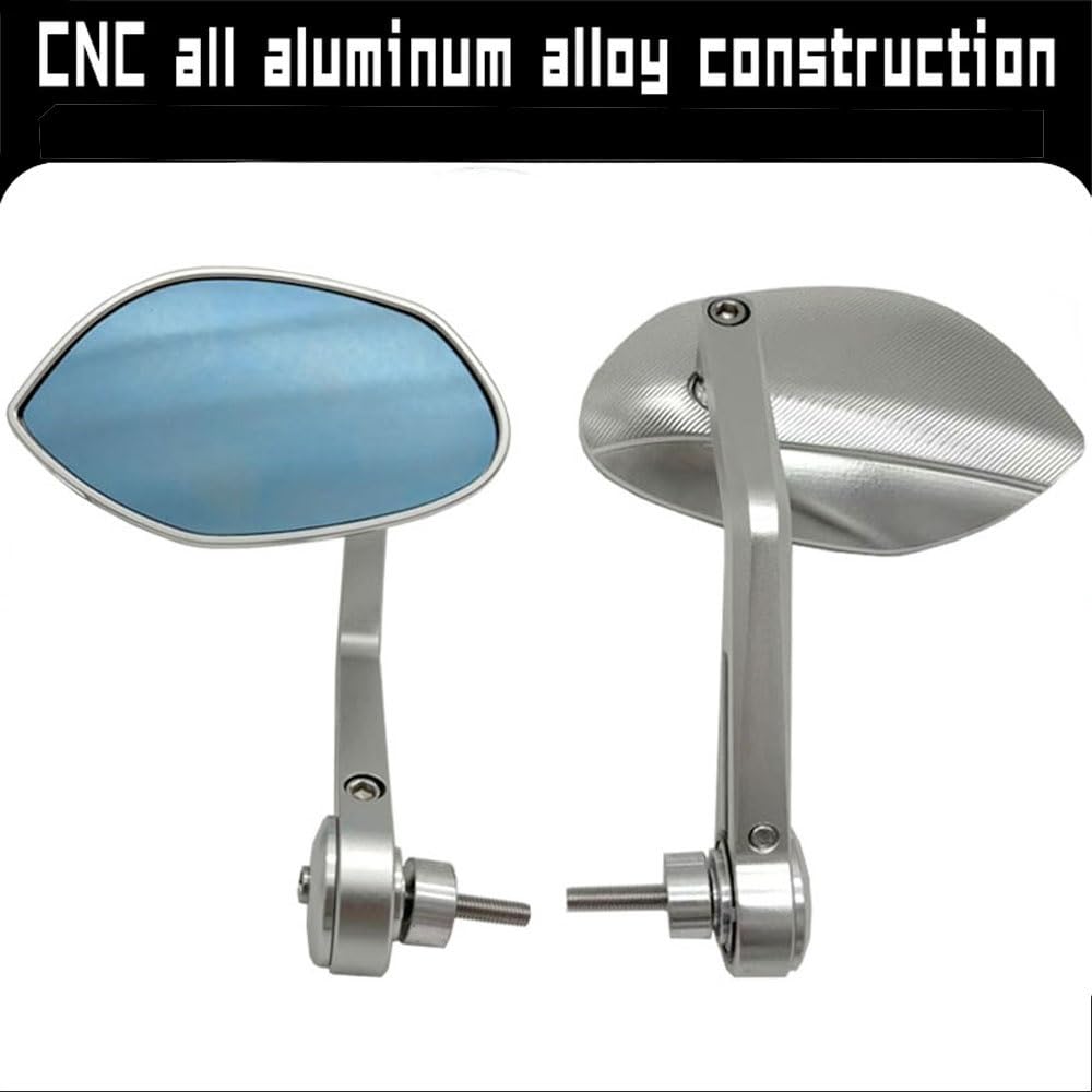 Motocyklowe Lusterka Wsteczne Pasuje Do Motocykli Pasuje Do Ducati Trójkątne Lusterko Wsteczne Ze Stopu Aluminium Ręcznie Motocyklowa kierownica lusterka(Triangular Silver)