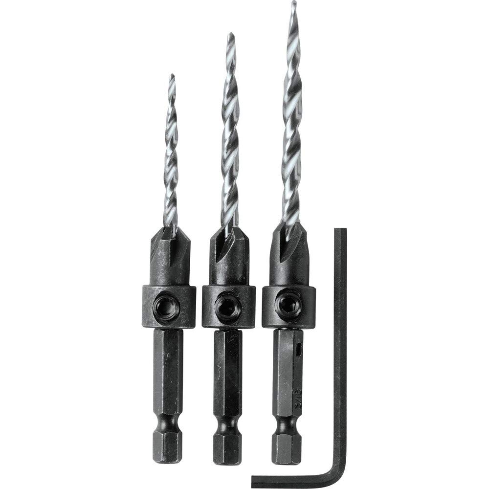 Makita A-99661 3 szt. Pogłębiacz stożkowy z zestawem wierteł z kluczem sześciokątnym