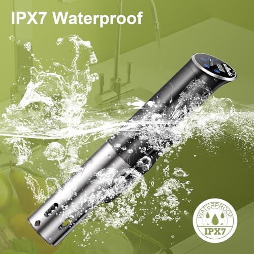 Image of Sous Vide, Wancle 1100W Immersion Circulator, IPX7 Sous Vide Cooker, Small Space-Saving Design, Sous Vide Machines with Accurate Temperature Control, Black, 120V