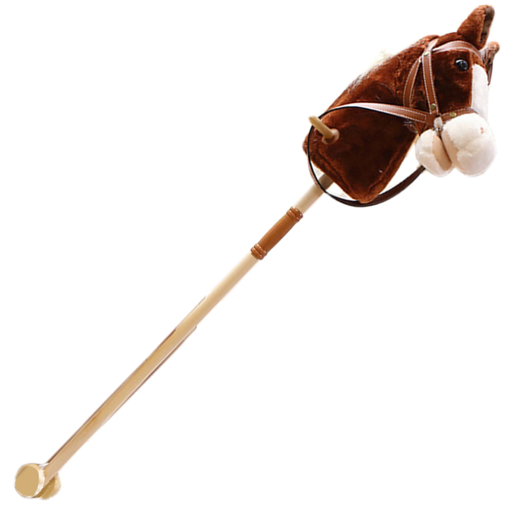 Caballo de palo con efectos de sonido realistas Peluche de 39" de alto Caballo de juguete para Halloween con ruedas y palo de madera Mango antideslizante Juguete para montar a caballo para niños Regal