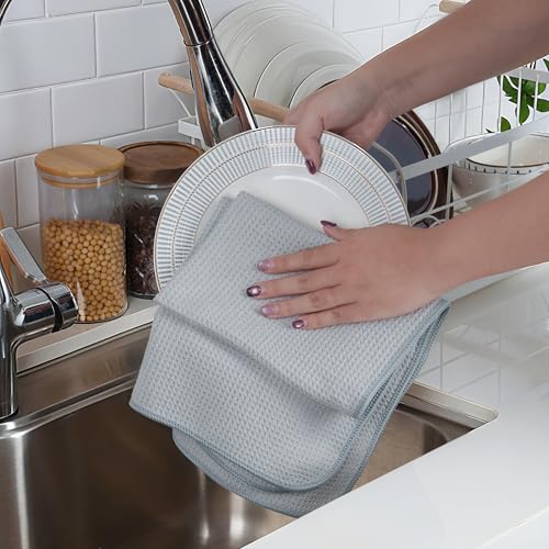 Paño de cocina de microfibra para eliminar la humedad rápidamente y secar platos sin pelusas 4