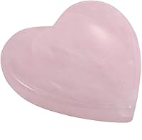 Vista 1 de SUNYIK Piedra tallada a mano para el pulgar, piedras pulidas en el bolsillo de la palma, cristales curativos, en forma de corazón, cuarzo rosa