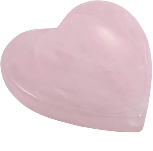 SUNYIK Piedra tallada a mano para el pulgar, piedras pulidas en el bolsillo de la palma, cristales curativos, en forma de corazón, cuarzo rosa