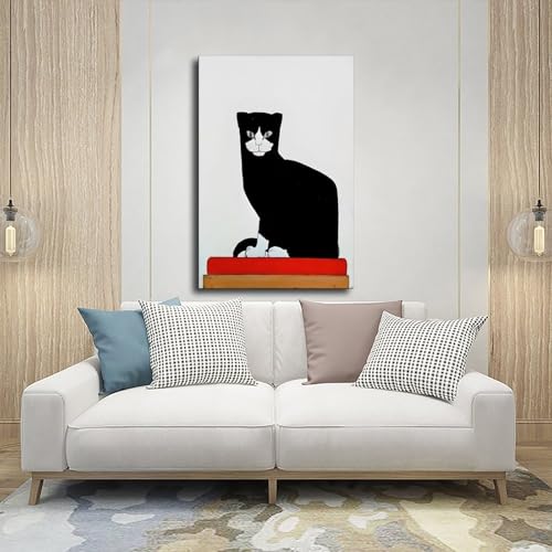 The Cat de Bart Van Der Leck impression sur toile 30,5x45,7 cm déco murale