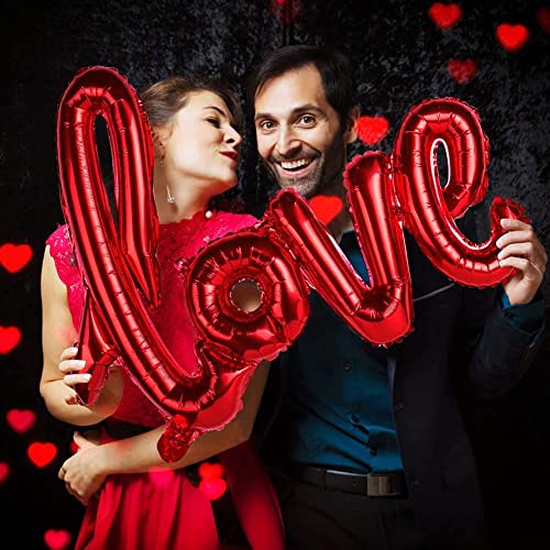 Image of Party Propz Love Foil Balloon For Decoration - 12 Pcs Heart Shape Foil Balloons For Decorations, Anniversary Decoration Items, Anniversary Balloons, Red Heart Foil Balloon