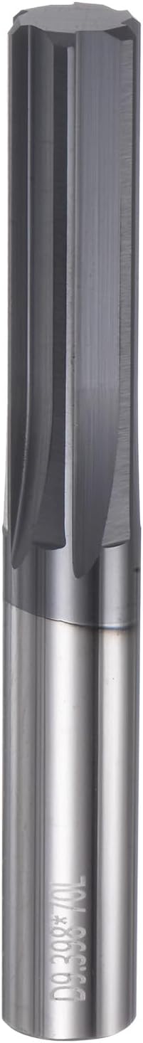 HARFINGTON Carbide Chucking Reamer 0.37"(9.4mm) Dia Straight Flute Straight Shank Machine Reamer Tool for Metal and Lathes CNC Machining Centers, Black