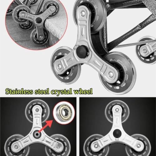 BOGAZY Einkaufstrolley Einkaufswagen Einkaufstrolley Auf Rädern, Faltbar, Kompakt, Mit Abnehmbarer Tasche, wasserdichte Einkaufstüte, Push-Pull-Wagen Einkaufstrolley Klappbar(Grün) – Bild 4