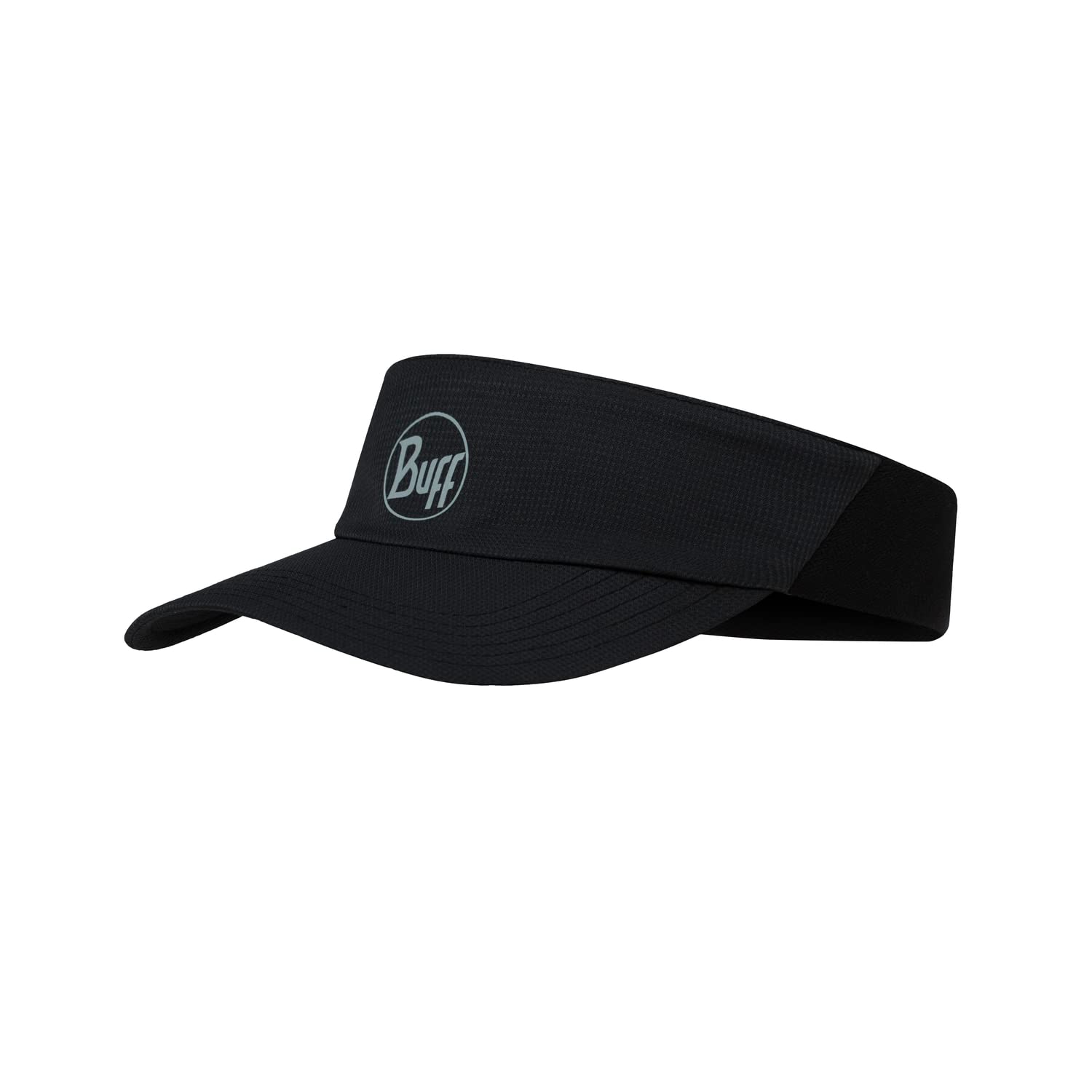 Buff Adults Solid Go Visor Elasticated Adjustable Running Cap Visor - Black - SM