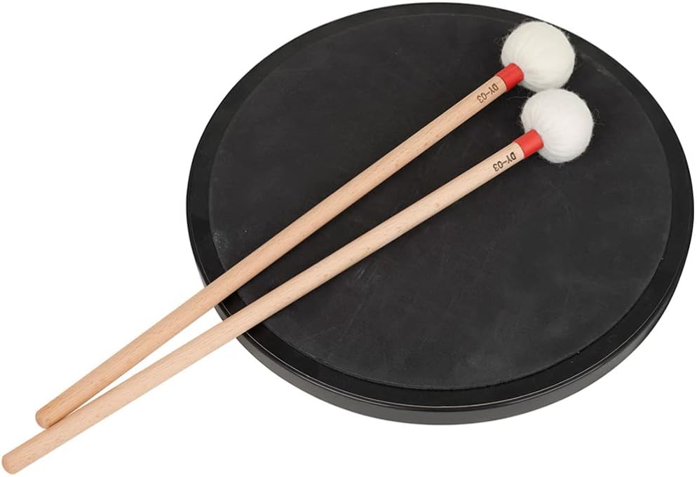 2Pcs Red Felt Drumsticks with Wooden Handle Perfect for Bass Drum and Percussion Instruments - Durable Mallet Sticks for Drummers