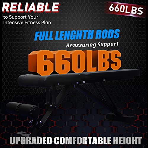 Weight Bench Adjustable Strength Training Workout Benches Foldable Work Out Incline Bench Set For Home Gym Weight Lifting Dumbbell Exercise Full Body Workout With Resistance Rope #TOP5