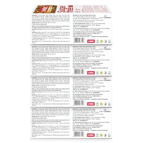 Image of Unibic Sugar Free Multigrain Cookies I 270 /300 Gram (67.5 /75G*4) I Low GI No Maida I Cashew Biscuits I Sugar-Free Snack I Healthy Cookies (weight may vary) (Pack of 3)