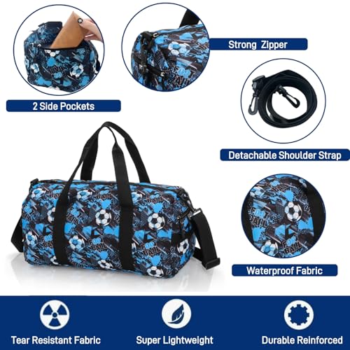 Overnight Duffel Bag, Football Pattern Overnight Travel Weekender Tote Bag with Zipper, Carry On Sleepover Bag Sport Gym Bag for Practice, Weekend Getaway4