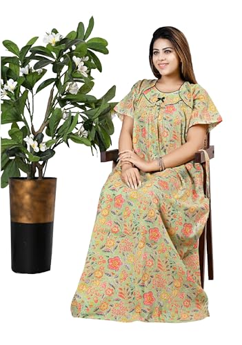 Image of Bejod's Collection Women Pure Cotton Nighty Combo Pack | Full Length Floral Printed Cotton Nighty Maxi | Soft & Breathable Night Dress for Women L to 4XL