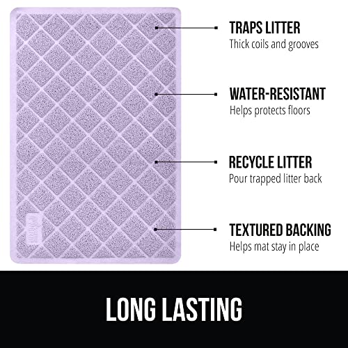 The Original Gorilla Grip Thick Cat Litter Trapping Mat, 47X35 Less Waste, Traps Mess From Box For Cleaner Floors, Stays In Place For Cats, Soft On Paws, Easy Clean, Durable Backing,Light Purple #TOP1