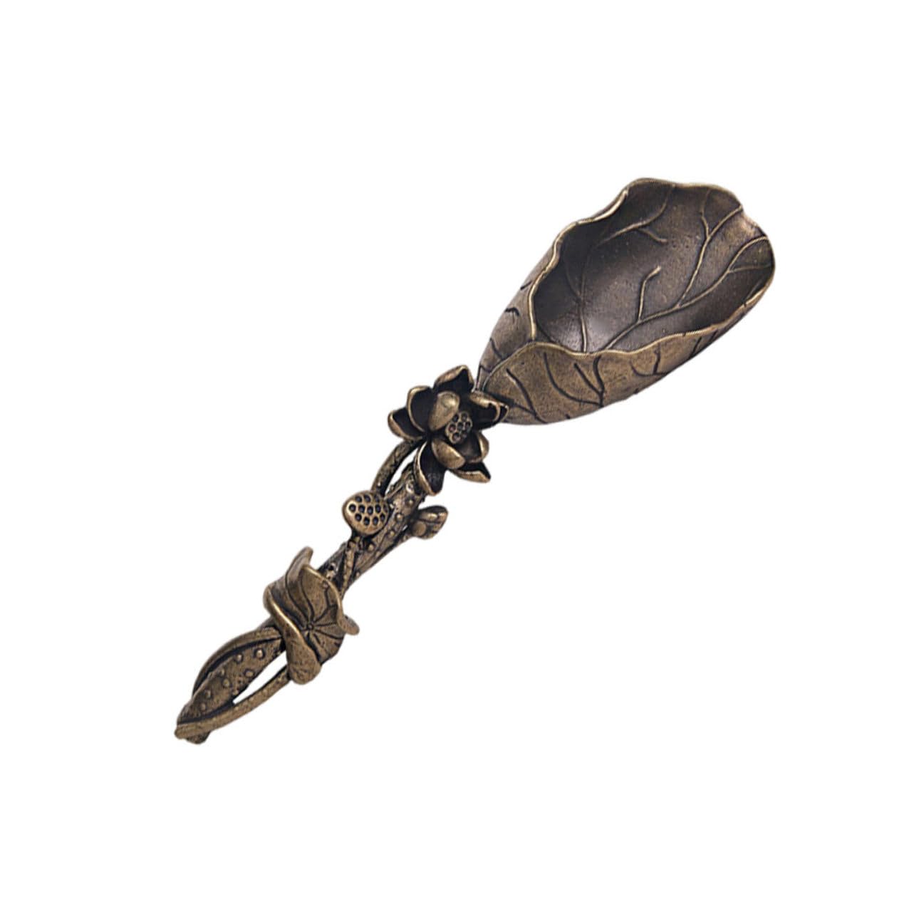 HAKIDZEL Lotus Shaped Tea Scoop Elegant Decorative Spoon for Tea Lightweight and Portable Tea Spoon for Home and Office Teaware Adornment Kitchen Accessory