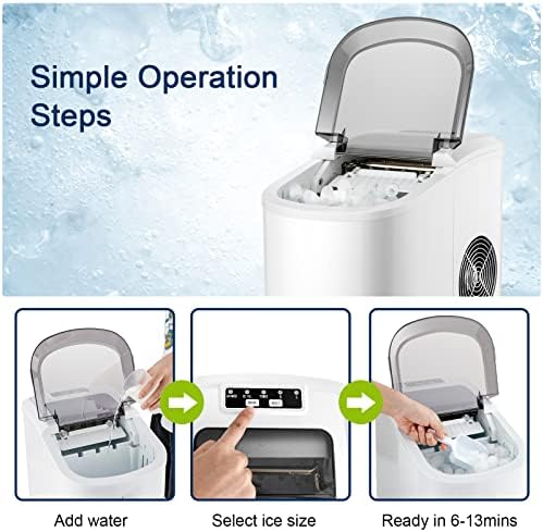 GiantexUK Electric Ice Maker, 12KG/24H Ice Cube Making Machine Ice Scoop and Basket, 2.2 L Automatic Self-Cleaning Ice Machine for Home Counter top (White)
