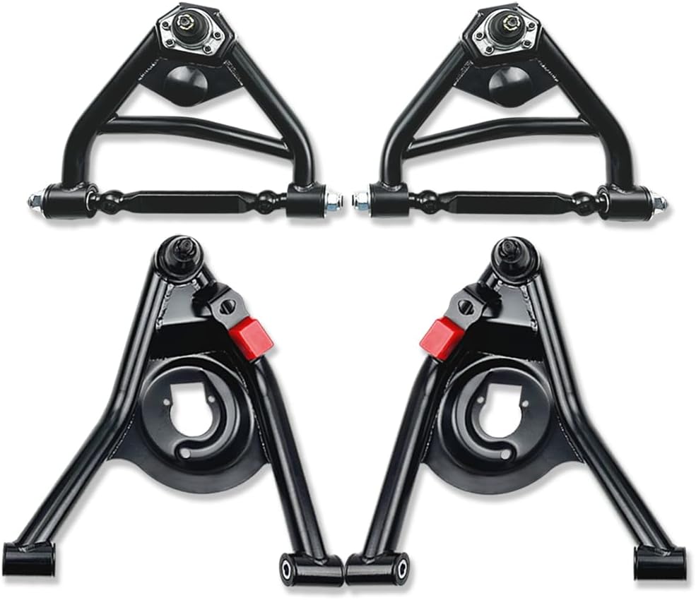 Tubular Upper and Lower Control Arms For Chevelle Malibu El Camino Cutlass Lemans GTO 1964-1972 Black Coated