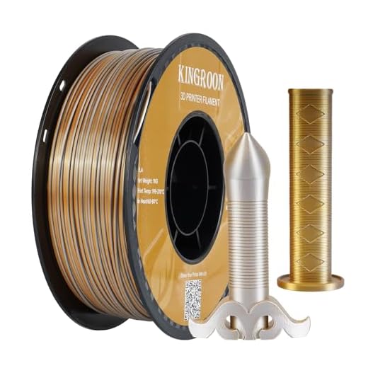 Kingroon PLA Filament, Multicolor Silk PLA Filament, Tri Color 3D Printer Filament, 1.75 mm, Dimensional Accuracy +/- 0.03 mm, 10kg Spool(22lbs), Gold Silver