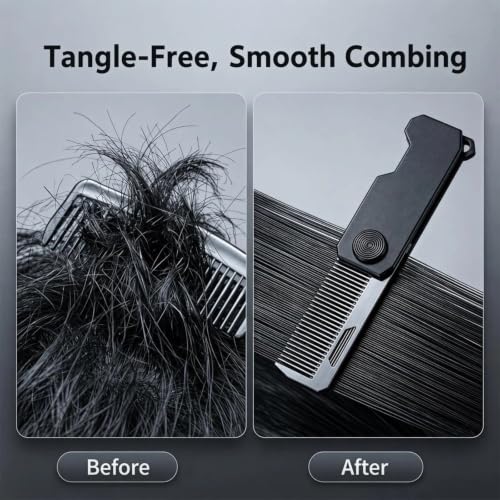 Peine Plegable para Hombre, Mini Peine para Cabello y Barba miniatura 5