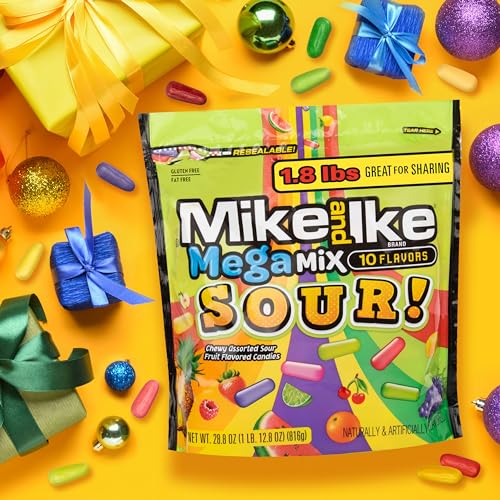 Image of Mega Mix Sour Mike and Ike Candy, 28.8 Ounce Bag (Pack of 1), Chewy Candy, Vending Machine Candy, Gummy Candy Mix, Sour Candy