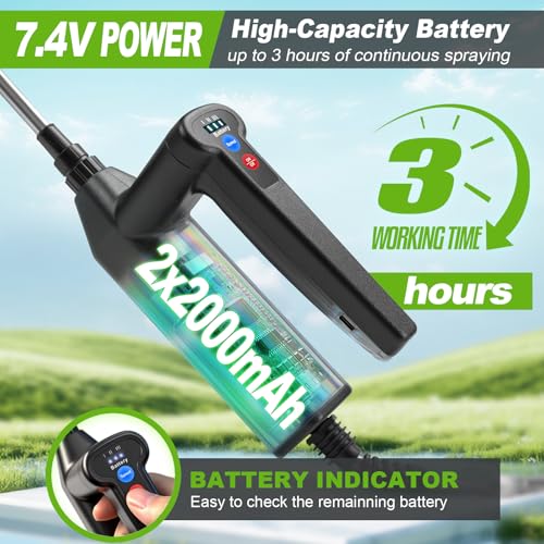 Image of Battery Powered Sprayer 2.6 Gallon, Backpack Sprayer with 3 Adjustable Forces, Battery Indicator, 5 Mist Nozzles, 41 inch Retractable Wand, USB Rechargeable Garden Sprayer for Weed Lawn Yard
